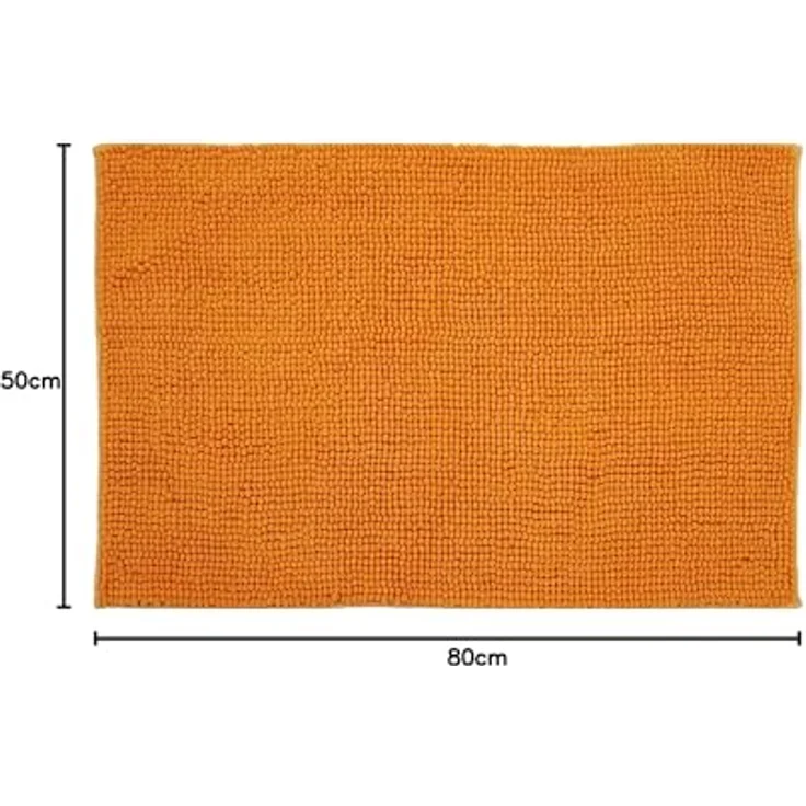 DILUMA Badematte Badematte Chenille 50x80 cm – Badteppich mit kuscheligem Flor, Polyester, rechteckig, Rutschhemmende Beschichtung, schnell trocknend, hohe Saugkraft – Bild 3