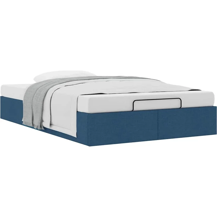 vidaXL Ottoman-Bett ohne Matratze Blau 120x190 cm Stoff 3310867 – Bild 4