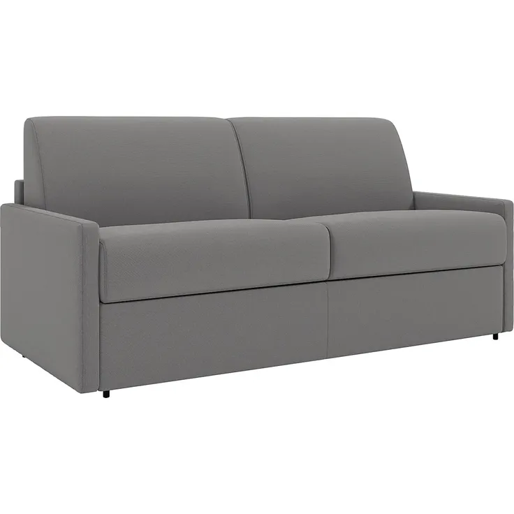 Schlafsofa 3-Sitzer CALIFE - Stoff - Hellgrau - Liegefläche: 140 cm - Matratzenhöhe: 22 cm