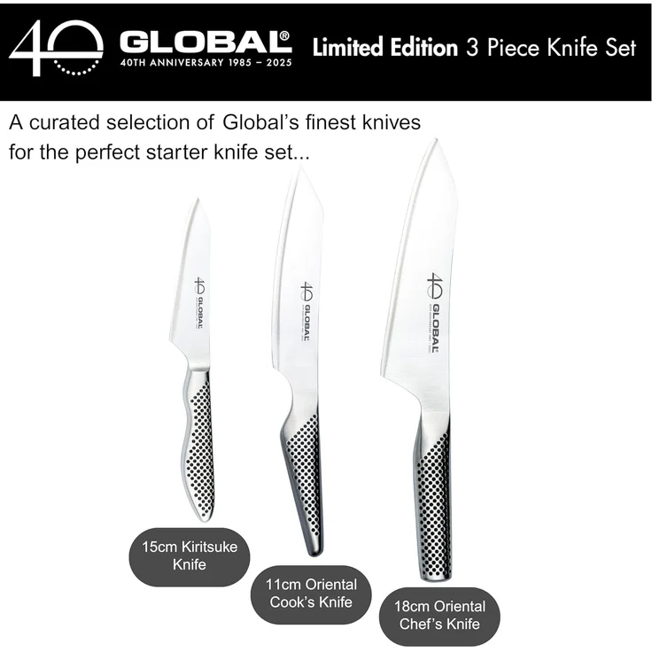 Global Yoshikin G-458110/AB 3-teiliges 40 Jahre Jubiläums Messerset – Bild 5