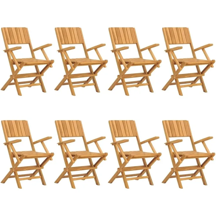vidaXL Gartenstühle 8 Stk. Klappbar 55x61x90 cm Massivholz Teak 3155063