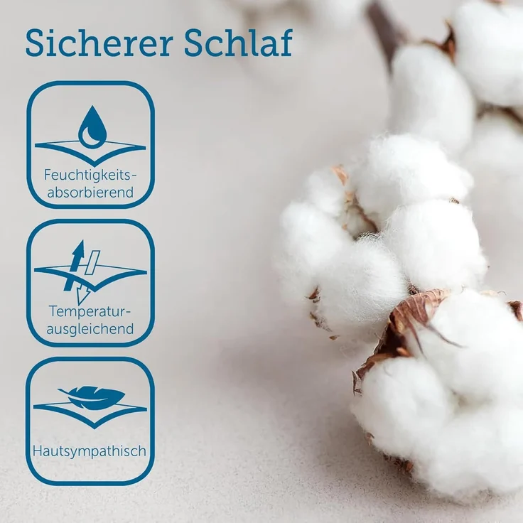 Matratzenauflage Auflage, Allergiker geeignet (Hausstauballergiker) SETEX, Molton-Köper, in 90x200 cm, Feuchtigkeitsabsorbierend – Bild 4