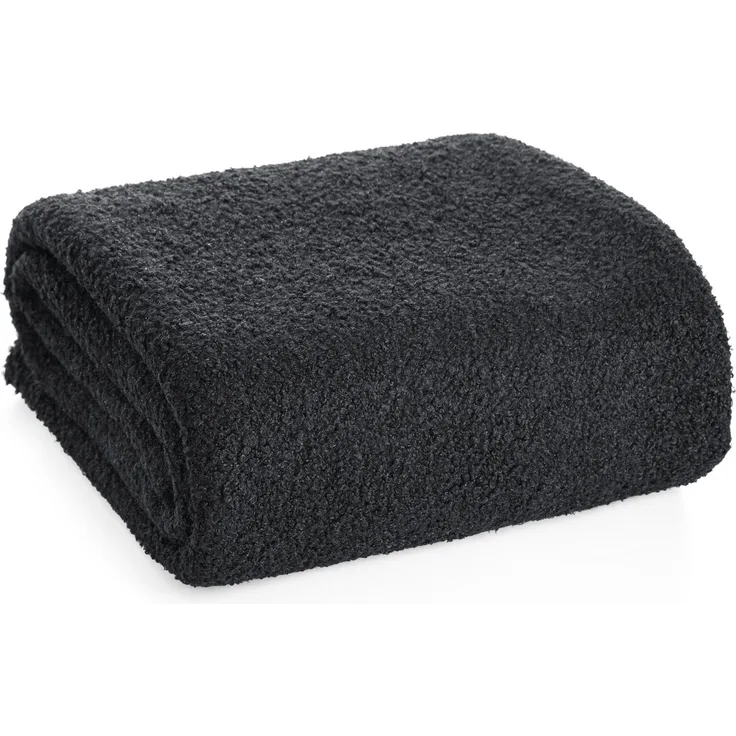 Sofadecke BOUCLE schwarz 220x200 cm schwarz