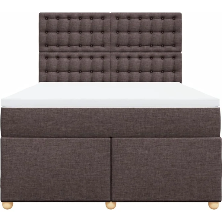 vidaXL Boxspringbett mit Matratze Dunkelbraun 140x190 cm Stoff 3293592 – Bild 6