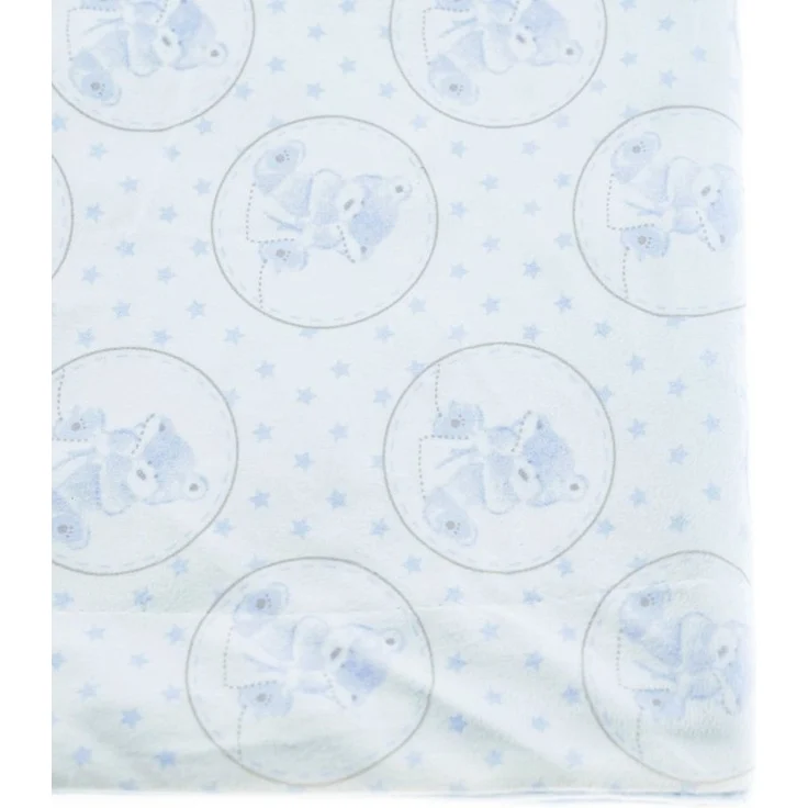Babydecke Doppellagig 75x100 cm mit Babybär und Decke Babyblau Motiv 3 – Bild 2