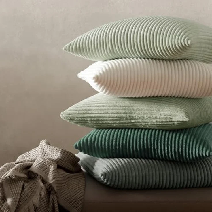 MIULEE 2er Set Weihnachten Kissenbezüge Kord Kissenhülle Dekorative Kissenbezug Sofakissen Couchkissen Dekokissen Zierkissenbezug Deko Kissenhülle mit Verstecktem Reißverschluss 40x40 cm Beige – Bild 7
