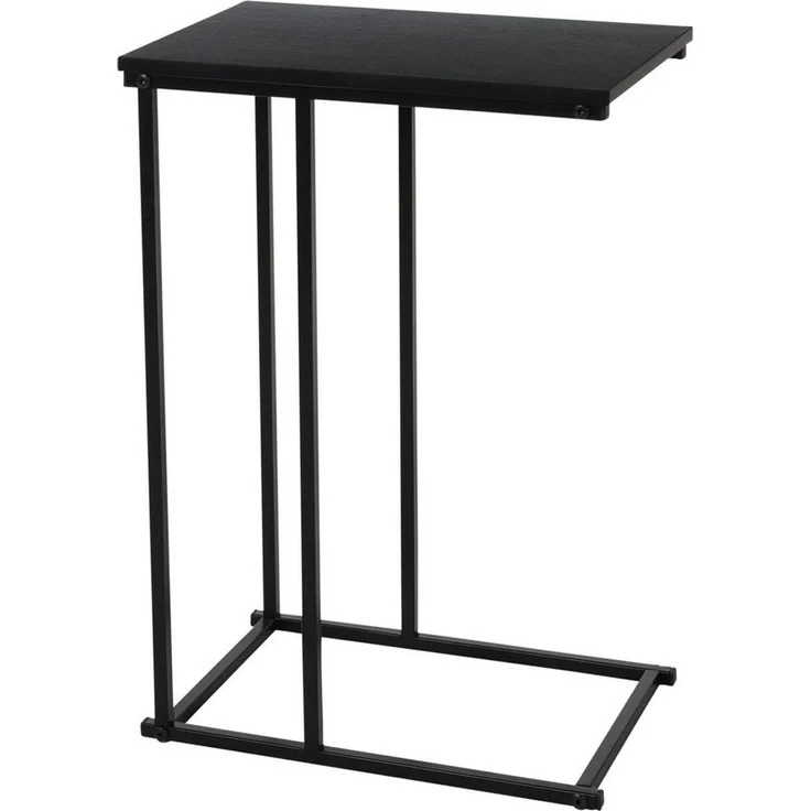Koopman Beistelltisch Laptoptisch Sofatisch Tisch Schwarz 58x40x26cm (Stück, 1-St, Packung), Metallgestell, 40x26cm Tischplatte, Holzplatte, demontiert – Bild 1