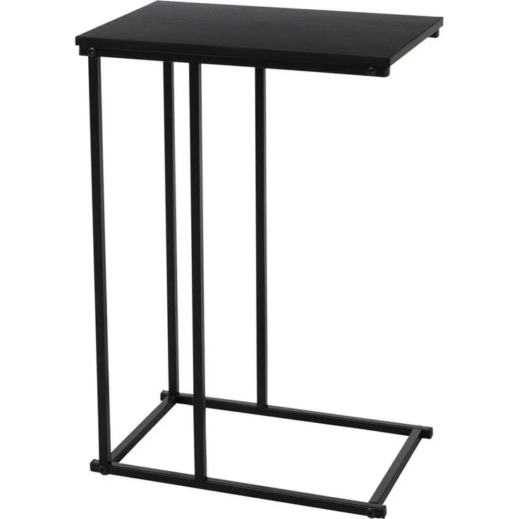 Koopman Beistelltisch Laptoptisch Sofatisch Tisch Schwarz 58x40x26cm (Stück, 1-St, Packung), Metallgestell, 40x26cm Tischplatte, Holzplatte, demontiert