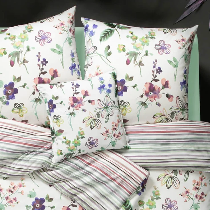 Estella Bettwäsche Lily 4747 985 Bunt Mako Satin 155 x 220 + 80 x 80 cm – Bild 6