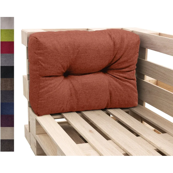 sunnypillow Rückenkissen Palettenkissen gesteppt Seitenkissen 60 x 40 x 15 cm, Orange