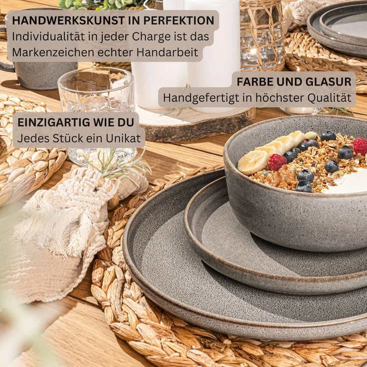 SÄNGER Schalen Set Kairo Graphit - 6 teilig aus Steingut – Bild 5