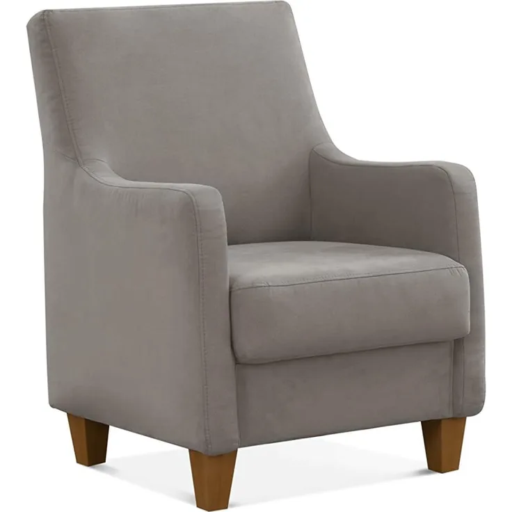 CAVADORE Polstersessel Palera mit Federkern / Sessel im Landhausstil, passend zur Garnitur Palera / 70 x 93 x 75 / Mikrofaser, Hellgrau