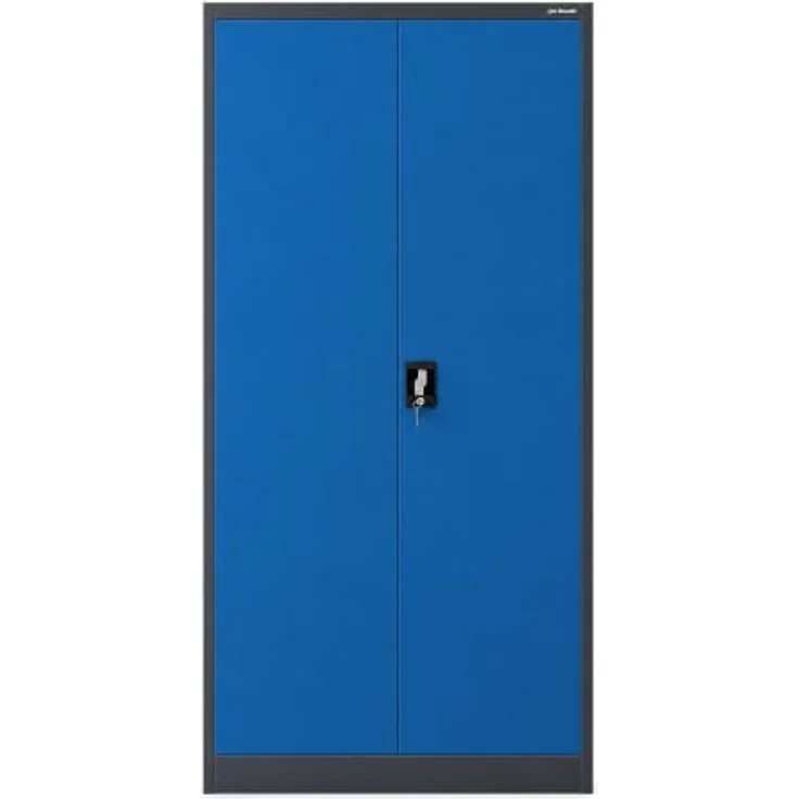 Jan Nowak Metallschrank abschließbar Aktenschrank Metall Büroschrank Ordnerschrank Archivschrank Stahlschrank mit Fachböden Schloss Stauraum für 48 Ordner Dokumente, 185 x 90 x 45 cm – Bild 6