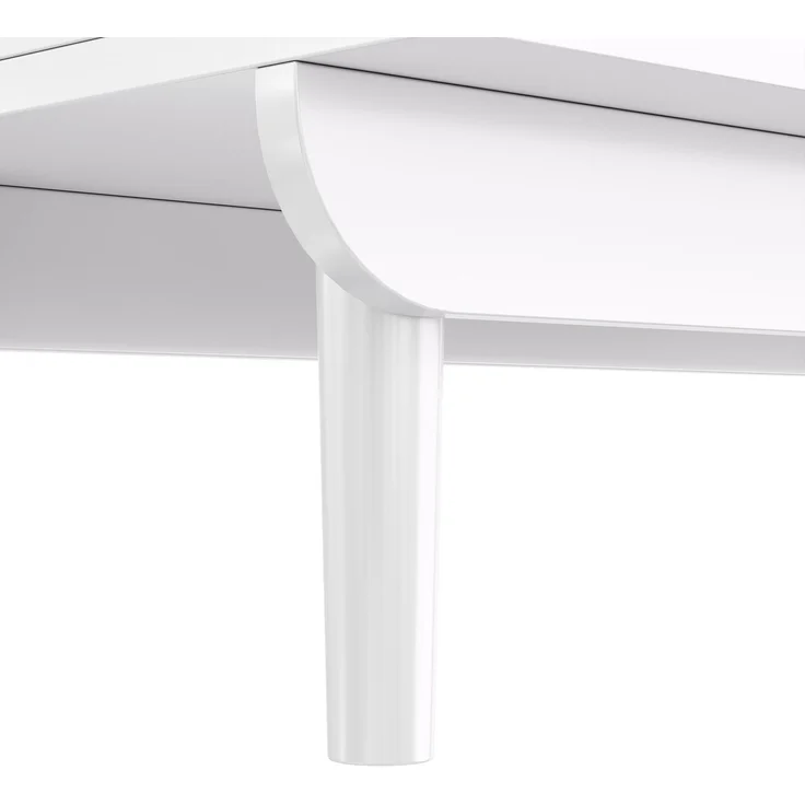 DESVIAE Sideboard Weiß aus MDF/Spanplatte – 117x170x30 cm – Riffelglas-Schiebetüren – Bild 9