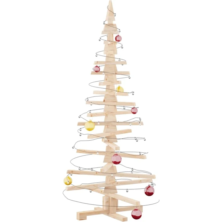vidaXL Holz-Weihnachtsbaum zur Dekoration 150 cm Massivholz Kiefer 4103971 – Bild 4