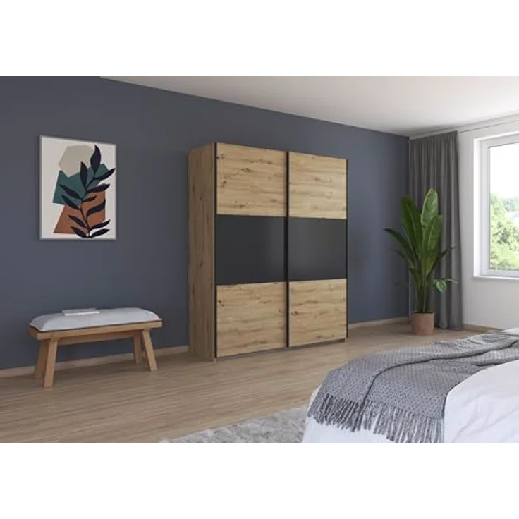 rauch Schwebetürenschrank Kleiderschrank Schrank Garderobe Garderobenschrank Wäscheschrank NEO (in 3 verschiedenen Ausstattungen BASIC/CLASSIC/PREMIUM) mit großzügigem Stauraum und vielfältigen Farbkombinationen – Bild 3