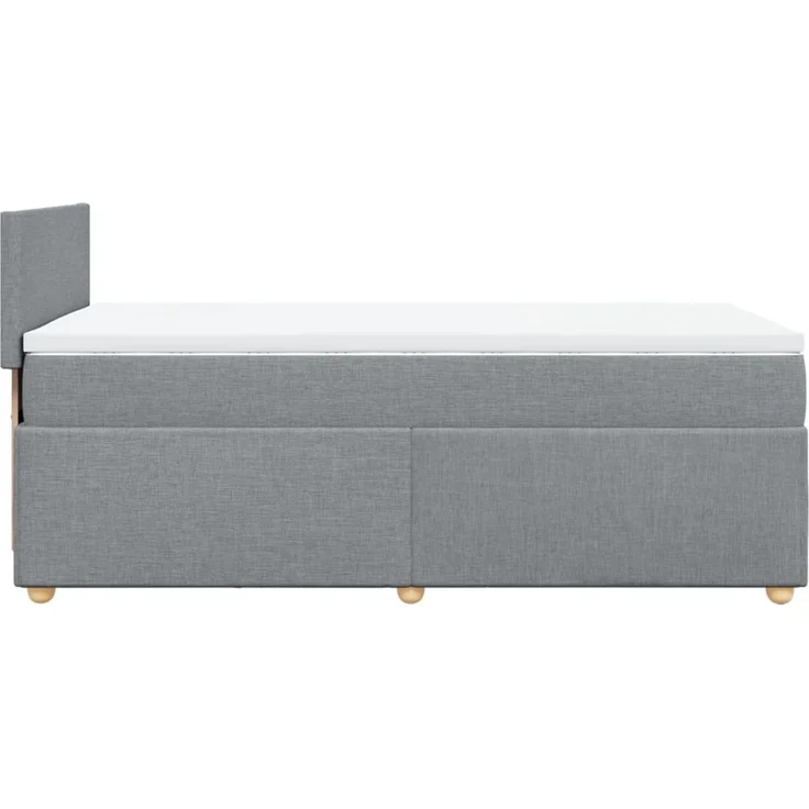 vidaXL Boxspringbett mit Matratze Hellgrau 90x190 cm Stoff 3288828 – Bild 7