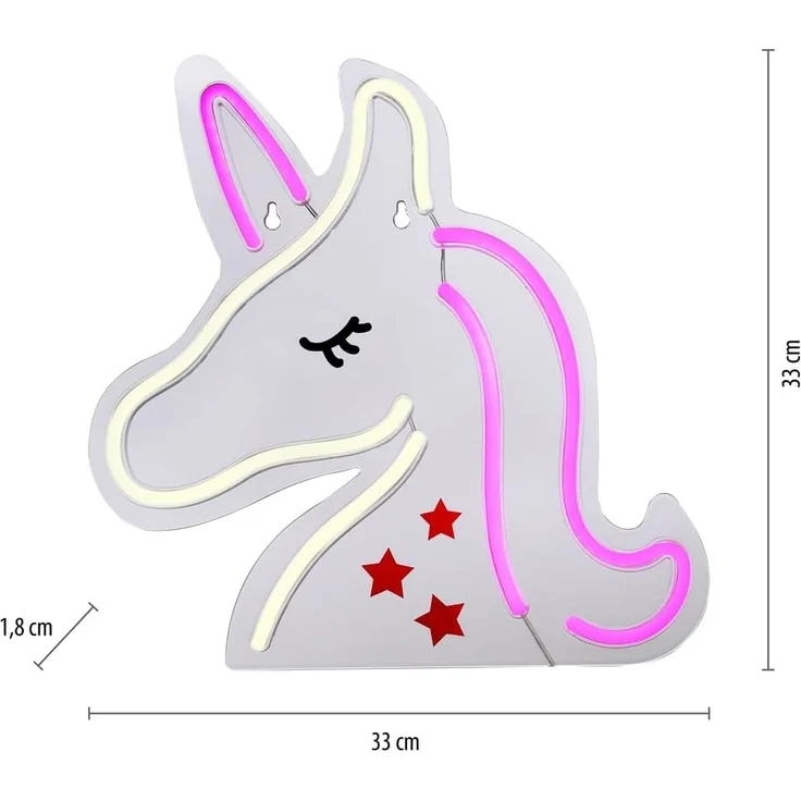 Just light LED Dekoleuchte Unicorn 33 x 1,5 x 33 cm – Bild 6