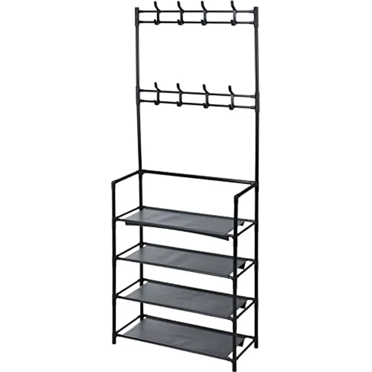 Storage solutions Kleiderständer mit 4 Ablagen 60x26x155 cm 442517