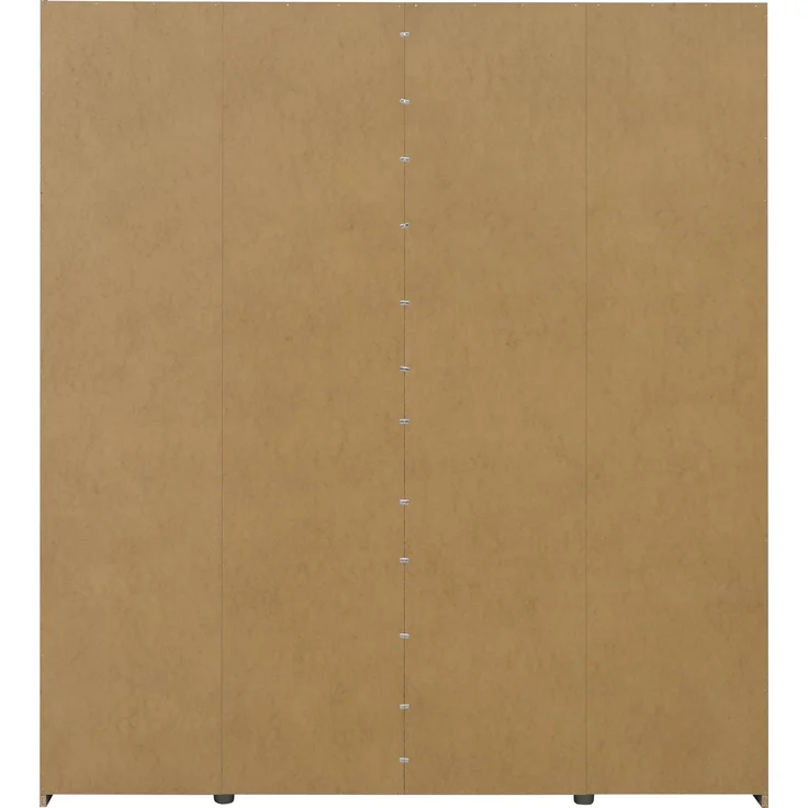 Forte KAIKAIS weißer Kleiderschrank 170, moderner Schwebetürenschrank mit Spiegelfront, 2-türig, Schlafzimmer, Holzwerkstoff, Weiß Hochglanz, 170,3 cm breit x 190,5 cm hoch x 61,2 cm tief – Bild 8