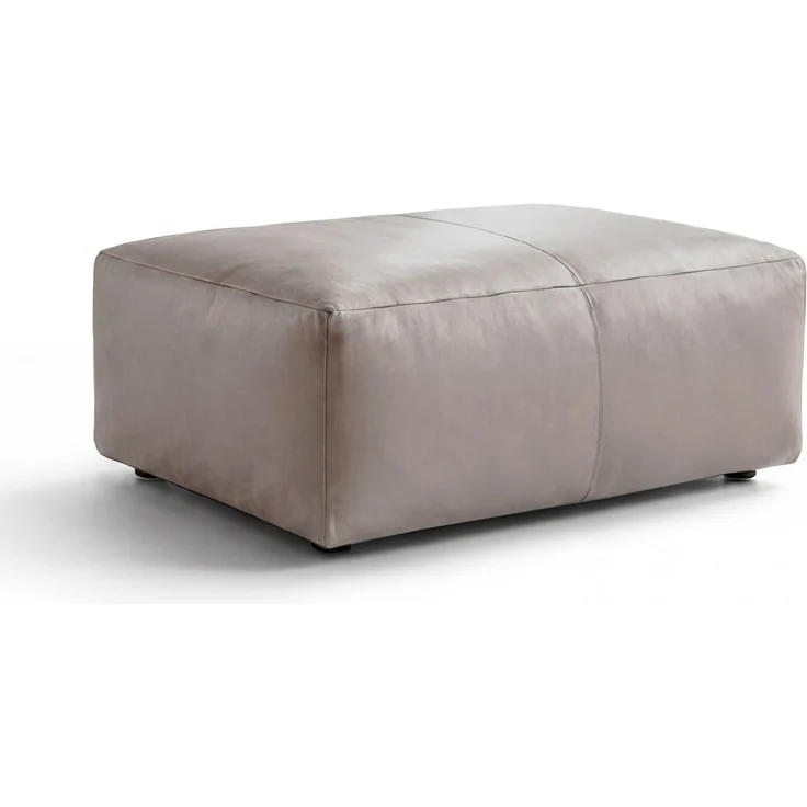 KAWOLA Polsterhocker CELESTE Hockerbank Leder grau 48 x 80 x 120 cm – Bild 3