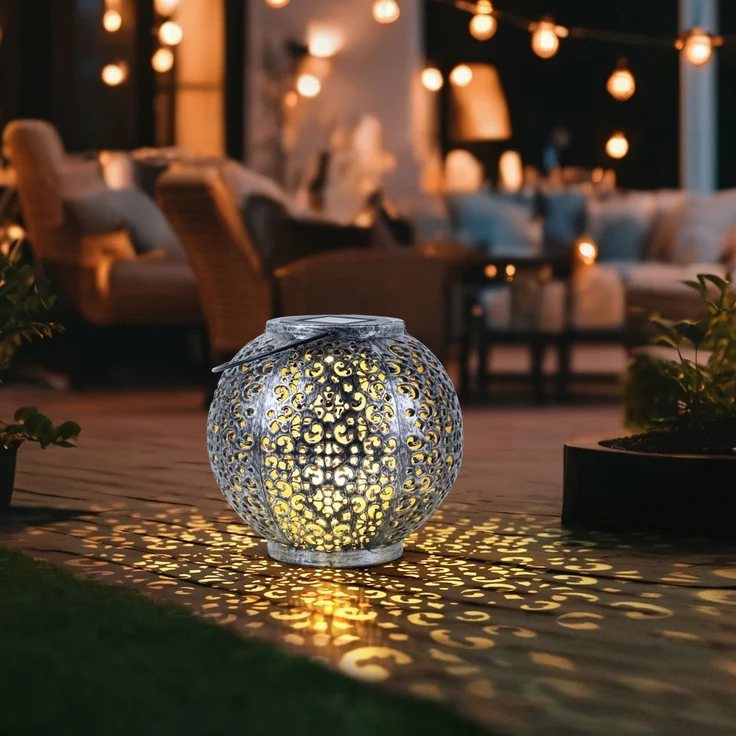 3x LED Solarleuchte, Kunststoff, Hängeleuchte, H 17 cm – Bild 4