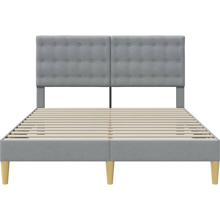vidaXL Bettrahmen mit Kopfteil Hellgrau 120x190 cm Stoff 42027779 – Bild 4
