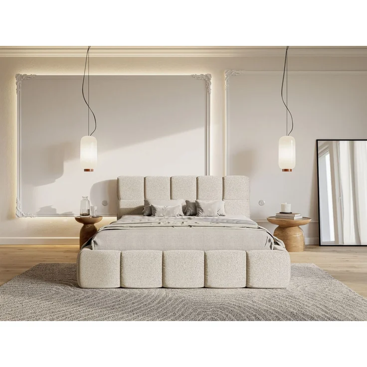 Selsey 'Cloudy' Polsterbett 120x200 cm, Chenille Hellbeige – Bild 2