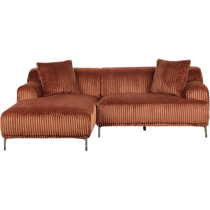 Ecksofa STENUM Cord Braun rechtsseitig – Bild 1