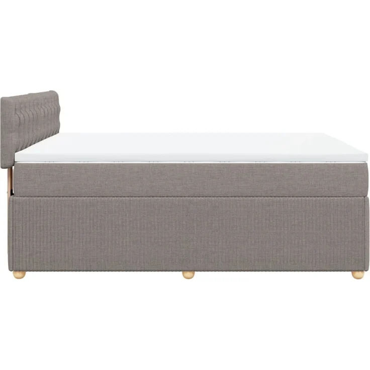 vidaXL Boxspringbett mit Matratze Taupe 140x190 cm Stoff 3287462 – Bild 5
