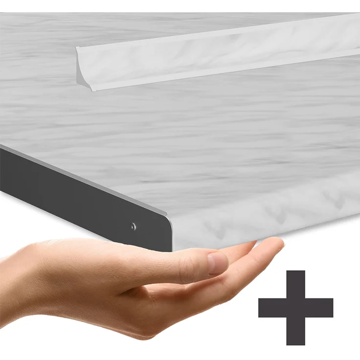 Eckküche R-Line Anthrazit Landhaus/Anthrazit 247 x 60 cm , AP Marmor Vicco – Bild 2