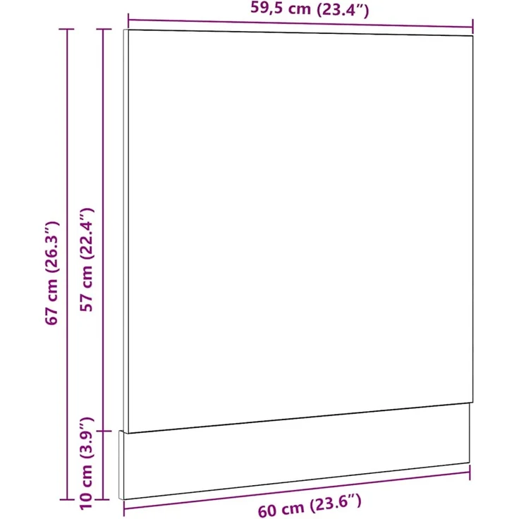 vidaXL Geschirrspülerblende Lyon Schwarz Eichen-Optik 60x1,5x67 cm 863151 – Bild 10