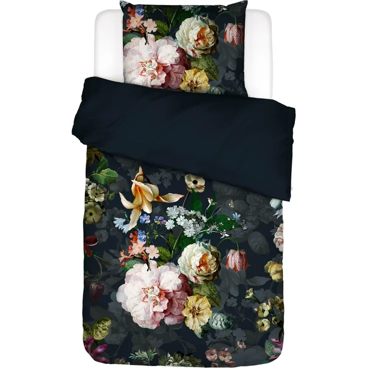 Essenza 'Fleur' Bettwäsche, Indigo Blue, 155x220 cm + 1 x 80x80 cm, Flanell