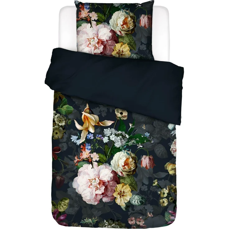 Essenza 'Fleur' Bettwäsche, Indigo Blue, 155x220 cm + 1 x 80x80 cm, Flanell – Bild 1