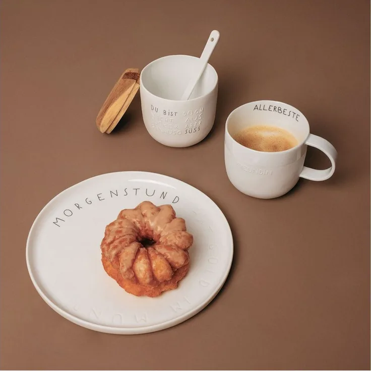 Räder Tasse räder Guten Morgen Tasse Lieblingsmensch Porzellan Weiß, Porzellan