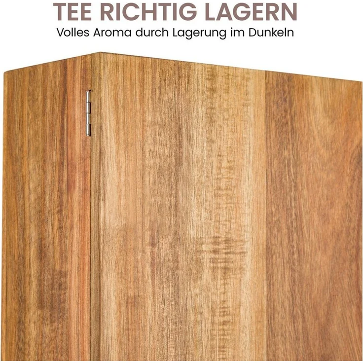 Youyijia Aufbewahrungsbox Organizer-Box aus Holz mit Deckel, 9 Fächer für Tee und Kaffee – Bild 2