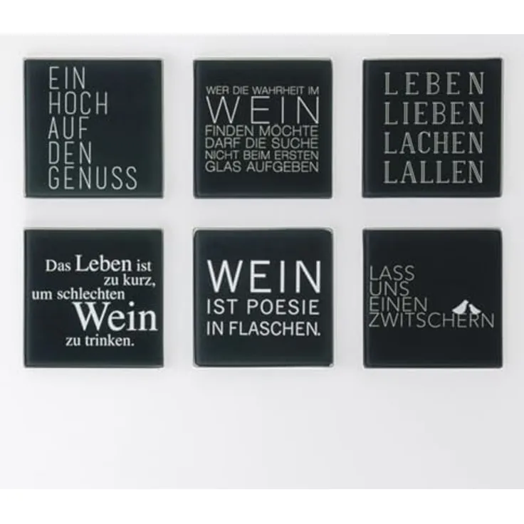 Räder Untersetzer Set 6 Stk. Wein Text 10x10x0,4 cm