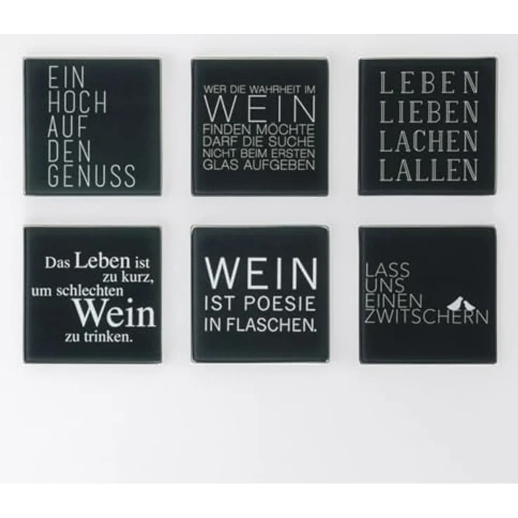 Räder Untersetzer Set 6 Stk. Wein Text 10x10x0,4 cm