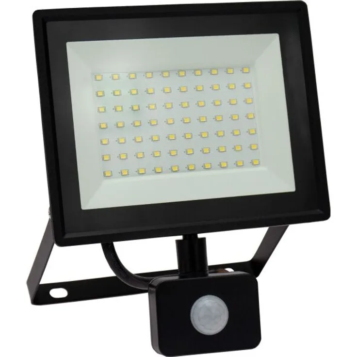 Spectrumled Aussenwandleuchte Fluter IP65 schwarz 50W LED 4500Lumen 230V 4000K inkl. Bewegungsmelder18680