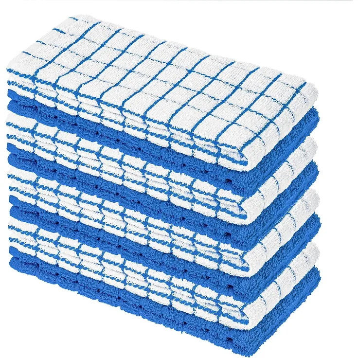 StickandShine Geschirrtuch 8 Stück Geschirrtücher aus 100% Baumwolle Frottee SET Kariert Uni, (Spar SET, kariert und unifarben), kariert und uni geschmischt
