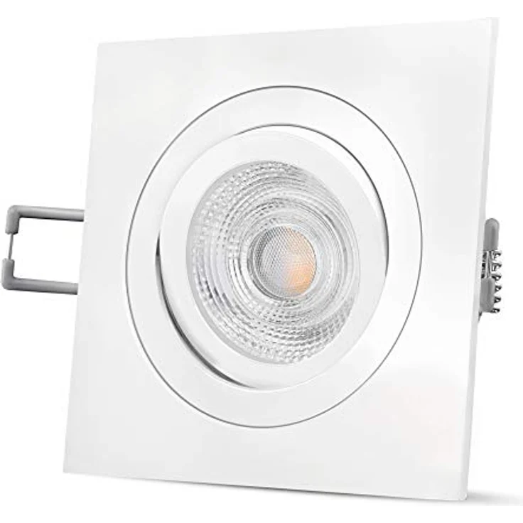 SSC-LUXon QF-2 quadratischer Einbauspot LED, schwenkbar in weiß, inkl. GU10 LED 5W LumiFLEX, drei Lichtfarben (warmweiß, neutralweiß, kaltweiß) – Bild 4