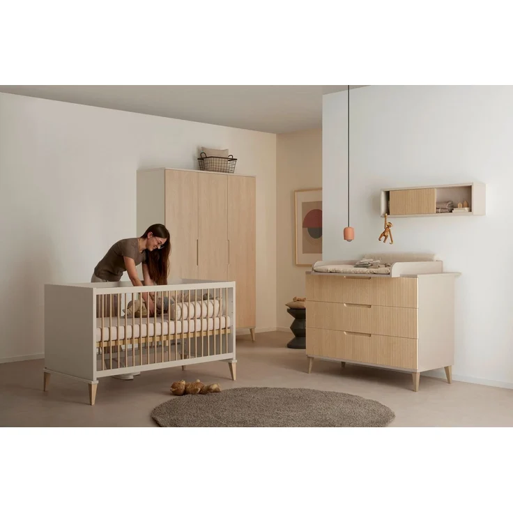 PAIDI Wandregal JONTE in Beige mit Schiebetür & 2 Fächern, Hängeregal, 20 Kg Tragkraft, Wandboard – Bild 2