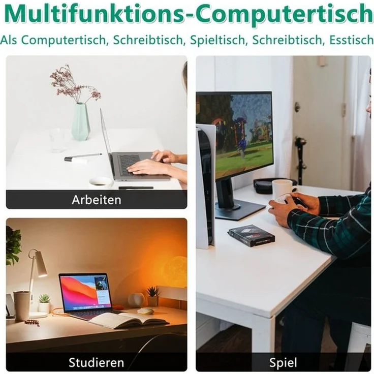 Thanaddo Arbeitstisch 60 x 120 cm Schreibtisch, Kleiner Computertisch, Bürotisch für Büro – Bild 4
