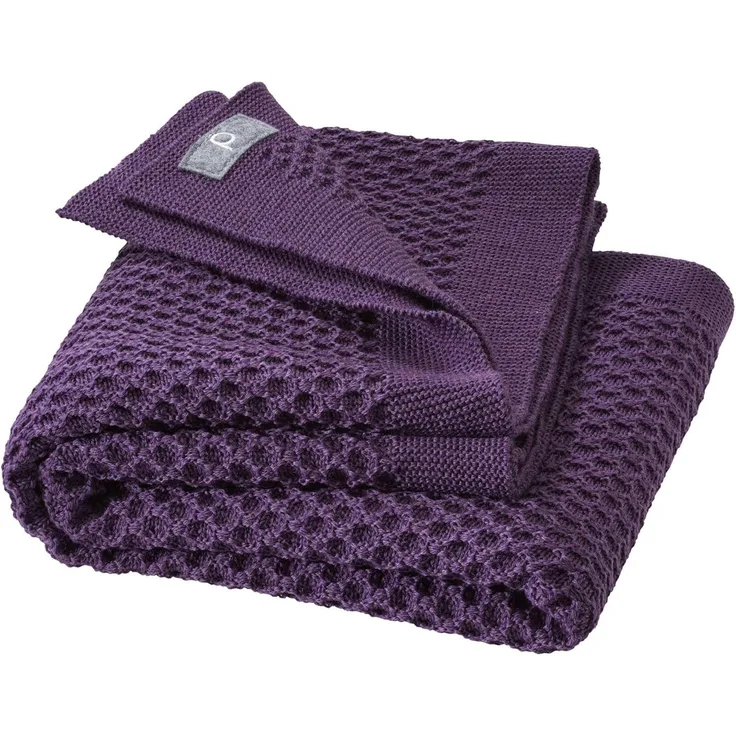 Disana Waben-Strickdecke 80x100 cm Aubergine