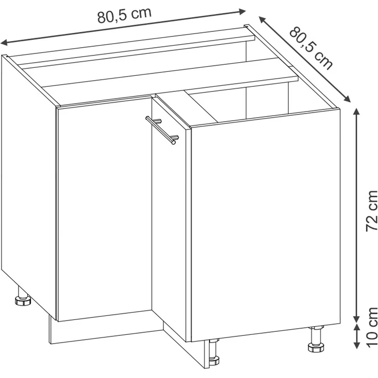 Eckunterschrank Fame-Line Weiß Landhaus 80.5 cm , AP Marmor Vicco – Bild 3