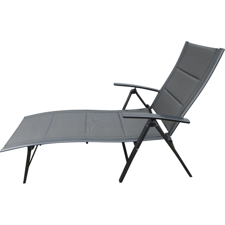 Mandalika Garden NOX Padded Alu-Sonnenliege Klappliege anthrazit / mixed-taupe – Bild 9
