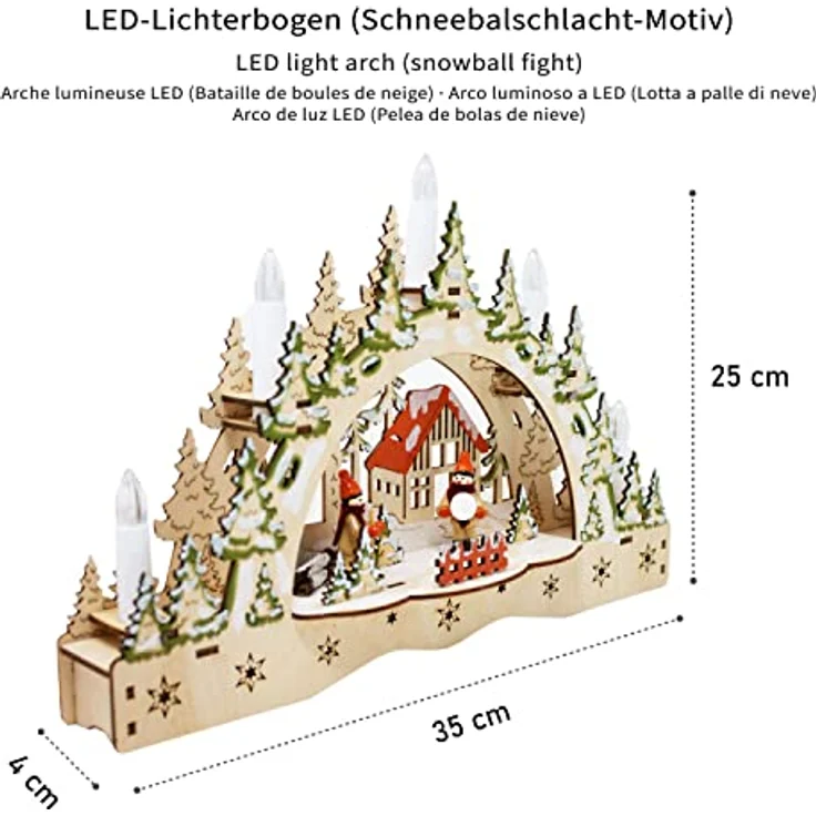 ToCi LED Schwibbogen LED-Kerzenbogen Schwibbogen mit 5 LED-Kerzen Weihnachts-Dekoration (1-tlg) – Bild 4