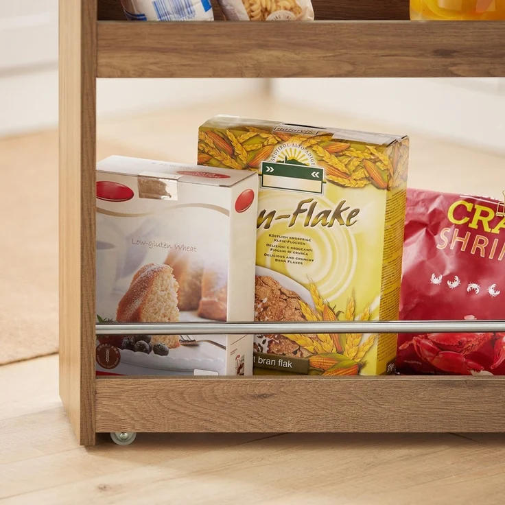 SoBuy NSR01-PF Küchenwagen, Spanplatte, Melamin, Hellbraun, 60 x 81 x 18,5 cm – Bild 4