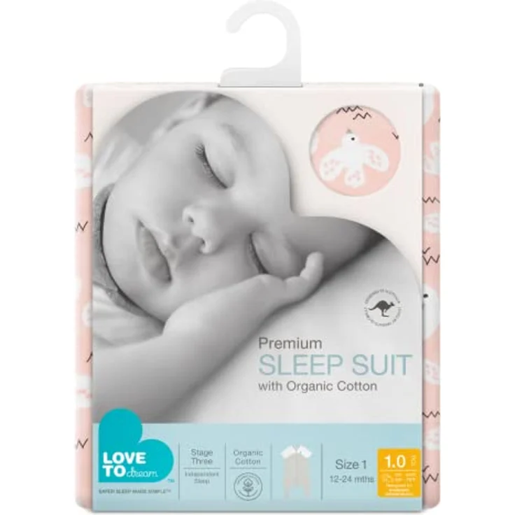 Love To Dream Schlafsack mit Füßen, 12-24 Monate, idealer Stoff für milde Temperaturen (18-24°C), statt Bettdecke, Schlafanzug Baby Winter, Babyschlafsack, Rosa – Bild 10