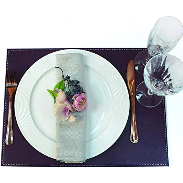 Freeform Duo Platz-Set 40x30 cm Metallic / Burgund – Bild 6